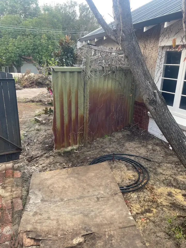 Old shed and fencing cleared during demolition